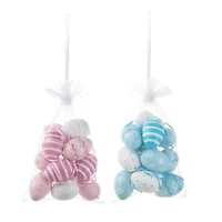 Glitzhome® Blue & Pink Easter Plastic Eggs, 24ct.