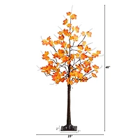 4ft. Pre-Lit Minimalist Autumn Maple Artificial Fall Tree with 56 Warm White LED Lights