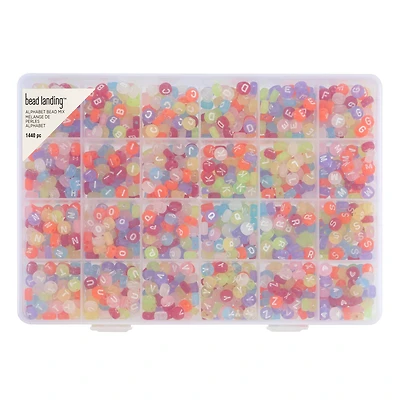 Translucent Alphabet Round Beads, 7mm by Bead Landing™