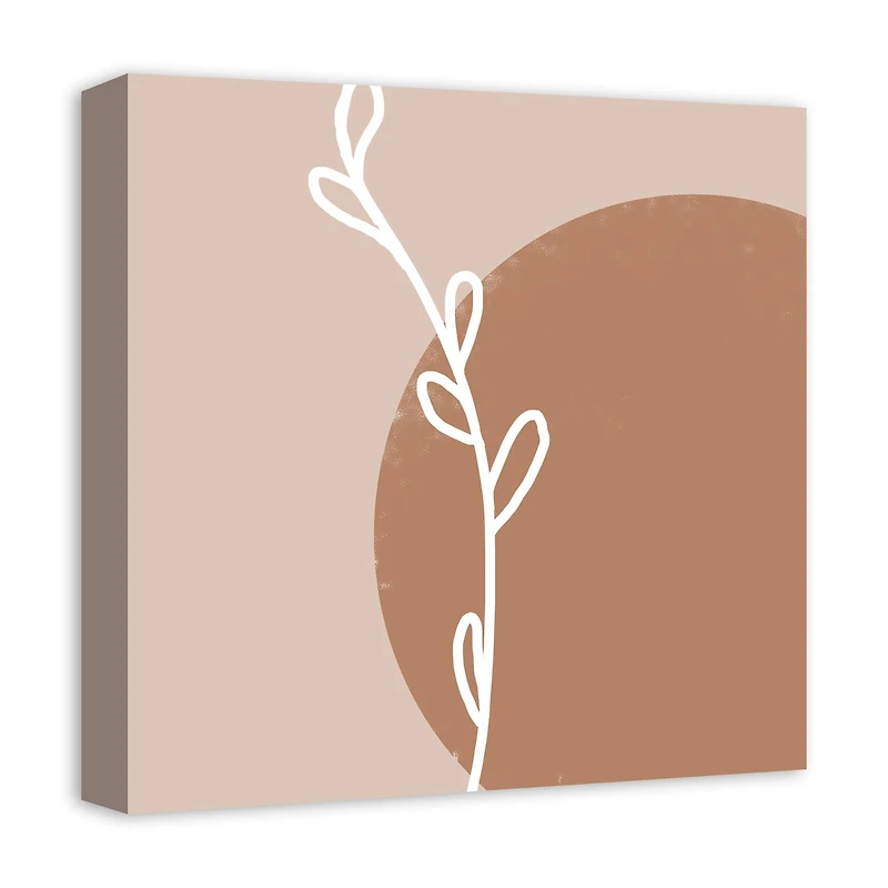 Circle Floral Leaf 16" x 16" Canvas Wall Art
