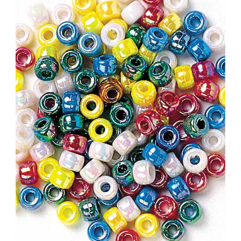 Creativity Street Metallic Pony Beads, 6mm x 9mm