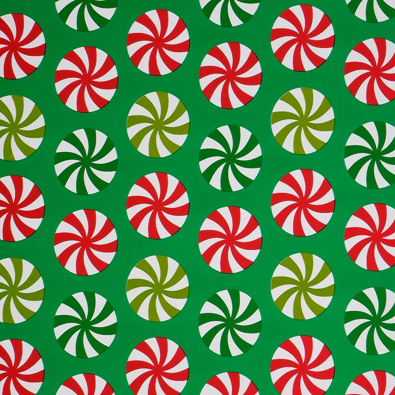 Green Peppermints Foil Premium Gift Wrap by Celebrate It™