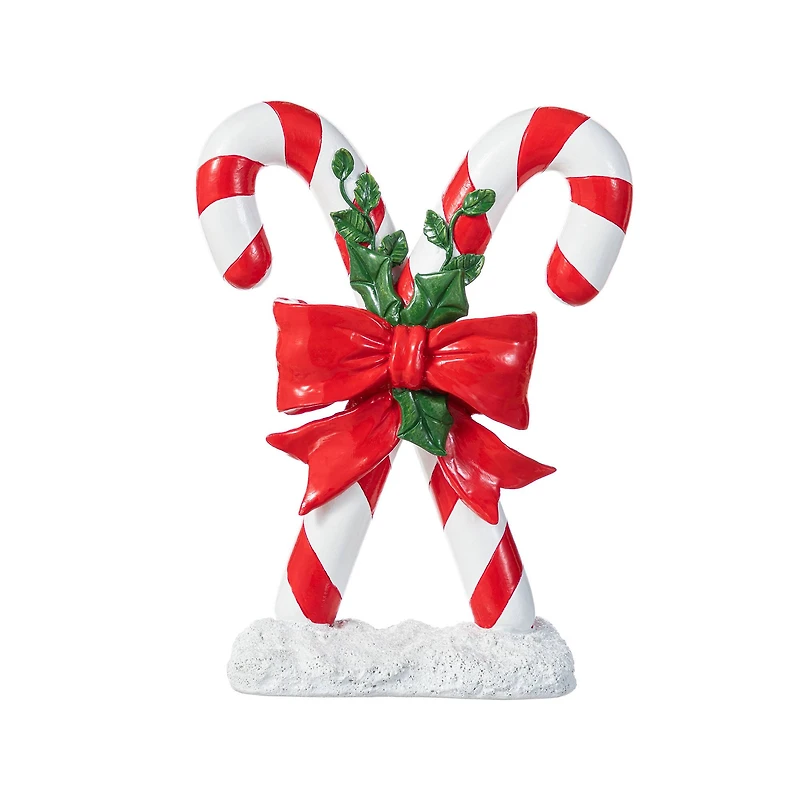Glitzhome® 10" Christmas Resin Candy Cane Table Decor