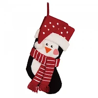 Glitzhome® 19" Penguin & Reindeer Hooked Stocking Set