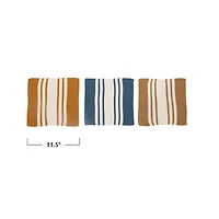 Hello Honey® Brown & Blue Striped Square Cotton Dishcloth Set