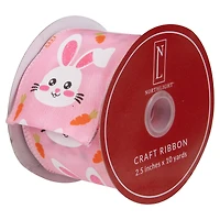 2.5" x 10yd. Easter Bunny Design Wired Spring Craft Ribbon