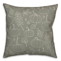 Green Fall Pattern Throw Pillow