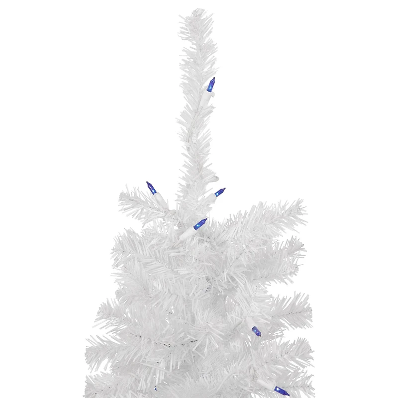 3ft. Pre-Lit Woodbury White Pine Slim Artificial Christmas Tree, Blue Lights
