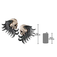 Design Toscano 9" Bad to the Bones Winged Skull Sentinel Wall Sculpture Set