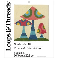 8" x 8" Retro Mushrooms Needlepoint Kit by Loops & Threads®