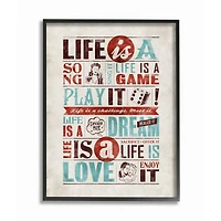 Stupell Industries Life Is A Song Wall Art in Black Frame