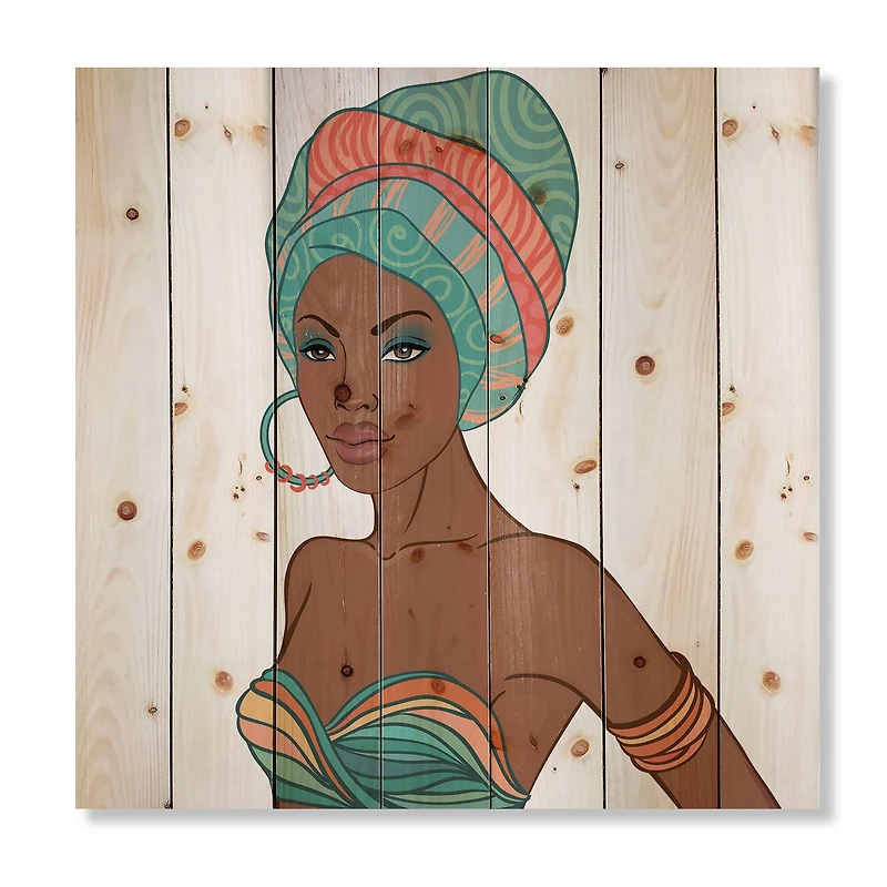 Designart - African American Woman With Earring & Turban
