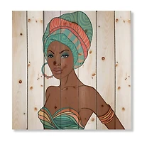 Designart - African American Woman With Earring & Turban