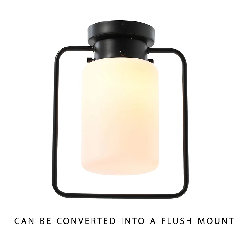 Hello Honey® Robert Stevenson Lighting Ezra Metal & Frosted Glass Convertible Ceiling Light