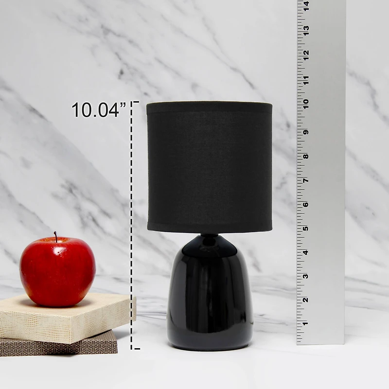 Simple Designs 10" Thimble Base Ceramic Table Lamp