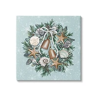 Stupell Industries Nautical Holiday Seashell Wreath Canvas Wall Art