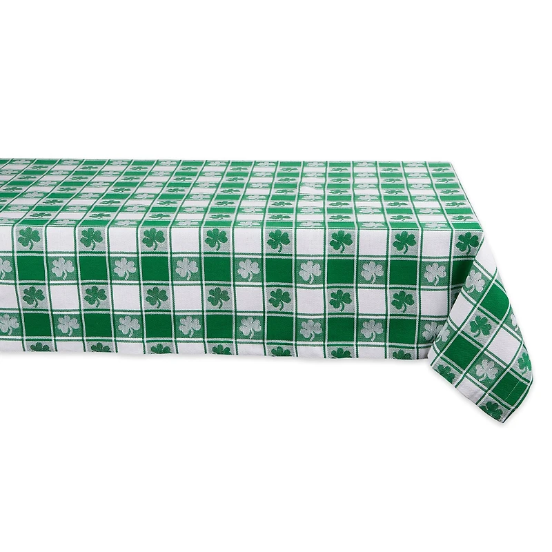 DII® 84" Shamrock Woven Check Tablecloth