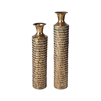 Glitzhome®  Gold Embossed Verdigris Metal Floor Vases Set