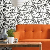 RoomMates Black Ribbon Trail Peel & Stick Wallpaper