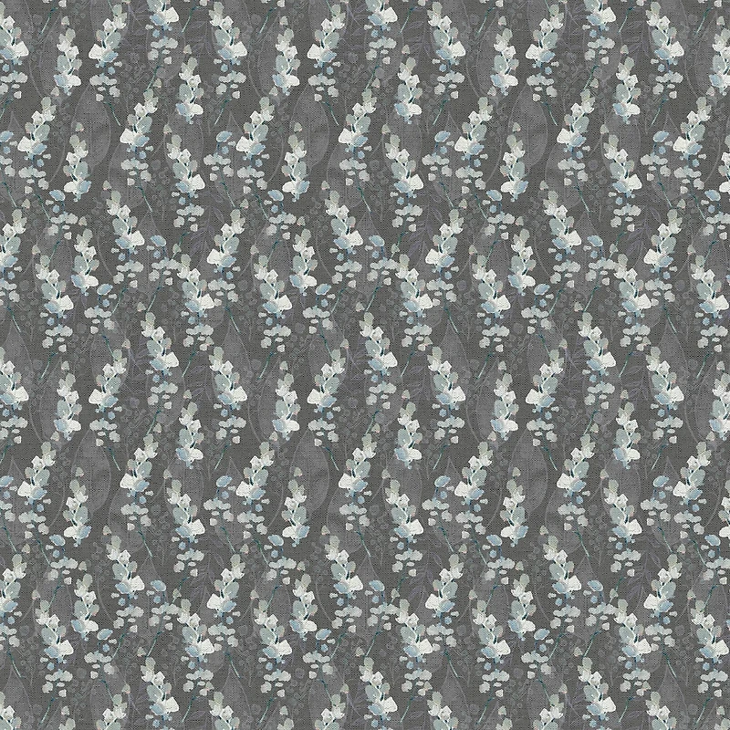 Fabric Editions Gray Motini Vines Cotton Fabric