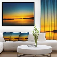 Designart - Orange Sunset Over River