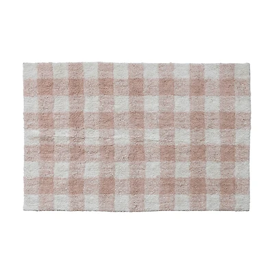Hello Honey® 3ft. x 5ft. Blush & Cream Plaid Cotton Tufted Rug