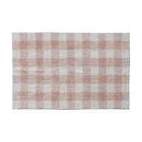 Hello Honey® 3ft. x 5ft. Blush & Cream Plaid Cotton Tufted Rug