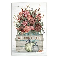 Stupell Industries Welcome Fall Seasonal Blooms Wall Plaque Art