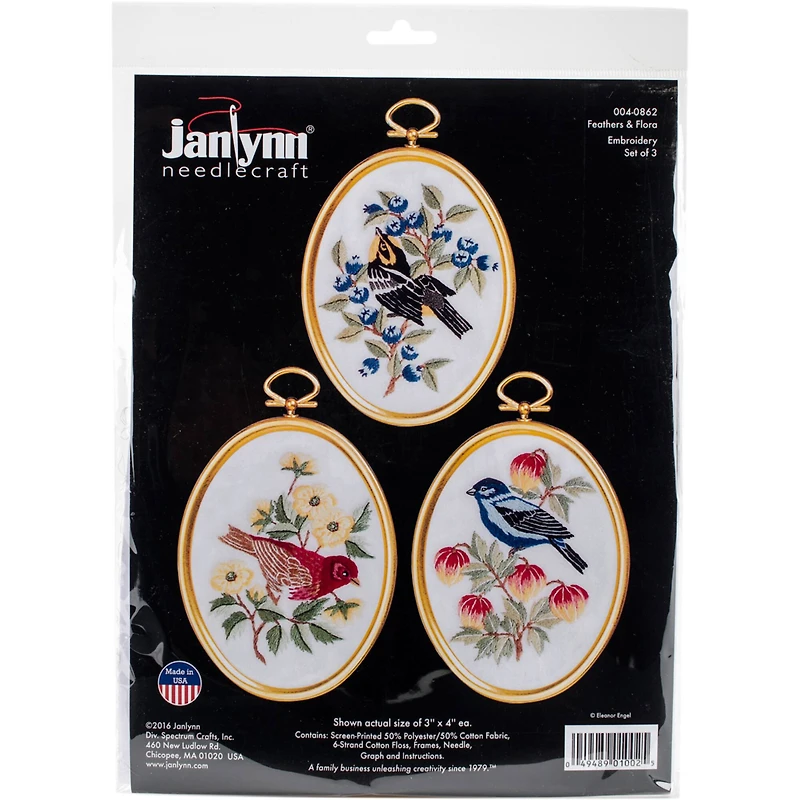 Janlynn® Feathers & Flora Embroidery Kit Set