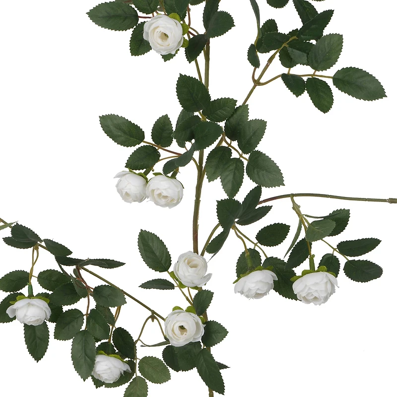 6ft. White Ranunculus Garland by Ashland®