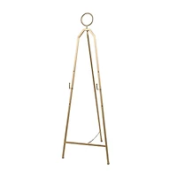 51.5" Gold Metal Adjustable Minimalistic Floor Easel with Circular Ring Top