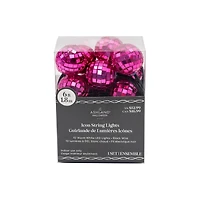 10ct. Warm White LED Pink Disco Ball Icon String Lights by Ashland®