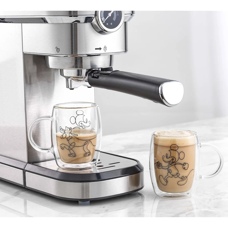 JoyJolt® Disney® 5.4oz. Mickey & Pluto Aroma Glass Mugs, 2ct.