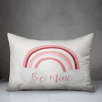 Be Mine Rainbow Polka Dots Throw Pillow