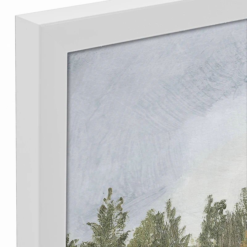 Spice Tones Barn White Framed Canvas