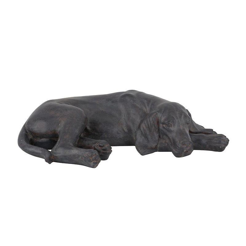 Black Modern farmhouse Dog Garden Sculpture, 23" x 13" x 6"