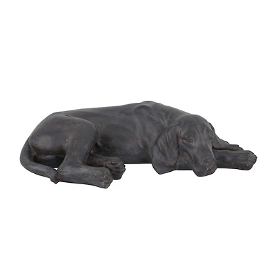 Black Modern farmhouse Dog Garden Sculpture, 23" x 13" x 6"
