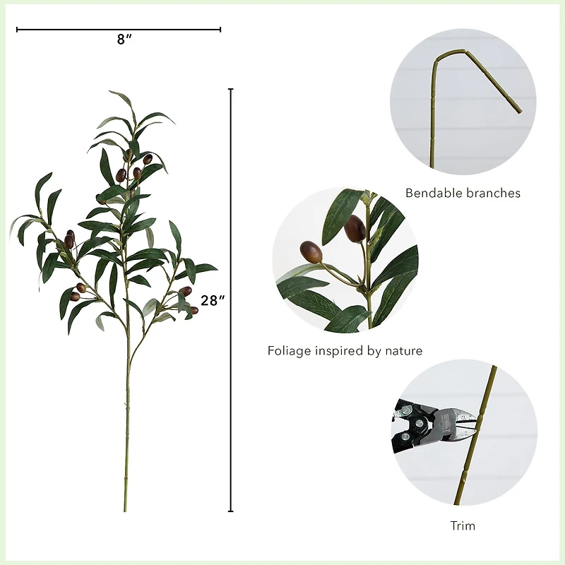 28" Olive Branch Stems, 3ct.