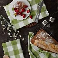 DII® Antique Green Buffalo Check Dish Towels, 3ct.