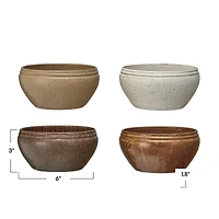 Hello Honey® 6" Large Earthen Hues Stoneware Bowl Set