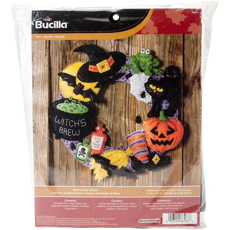 Bucilla Witch's Brew Halloween Felt Wreath Kit