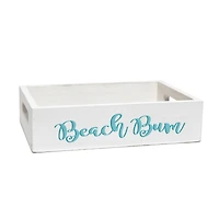 Elegant Designs Small White Wash Coastal Towel Holder, Frame & Toilet Paper Holder Set