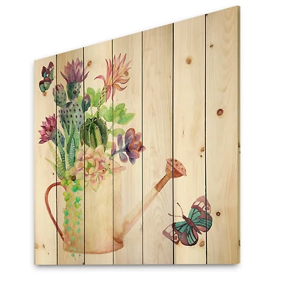 Designart - Succulents In Old Watering Can