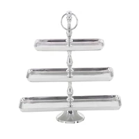 The Novogratz 19" Silver Aluminum 3-Tier Tray Stand