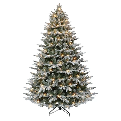 7.5ft. Pre-Lit Alaskan Winter Fir Artificial Christmas Tree, Dual-Color LED Lights
