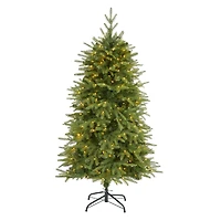 5ft. Pre-Lit Vancouver Fir Natural Look Artificial Christmas Tree with Clear LED Lights