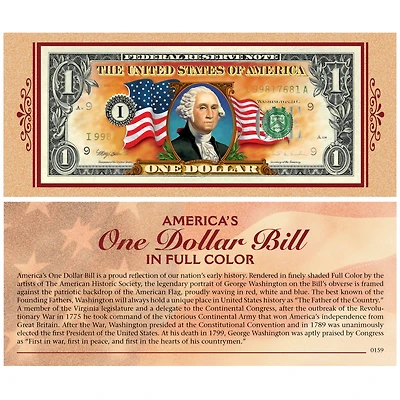 Colorized $1 Bill