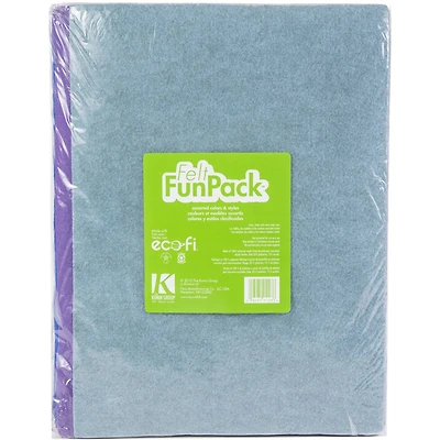 Kunin Assorted Colors Felt Fun Pack, 9" x 12"