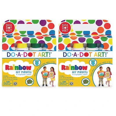 Do-A-Dot Art® Washable Rainbow Dot Markers, 2 Packs of 4