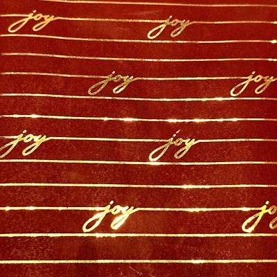 Burgundy & Gold Foil Joy Premium Gift Wrap by Celebrate It™